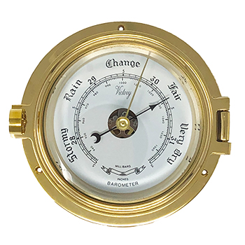 Victory Brass Barometer Porthole Style 4-1/2in. Dial